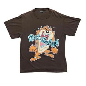 Vintage 1998 Taz T-Shirt "Just Shut Up" Single Stitch 90s